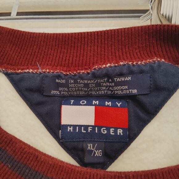 Tommy Hilfiger Sweatshirt Men's Size XL White Long Sleeve Crew Neck Pullover - Picture 5 of 10